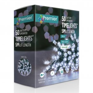 50 Battery Outdoor Timelights White