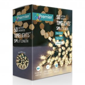 50 Battery Outdoor Timelights Warm White