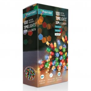 100 Battery Outdoor Timelights Multi Colour