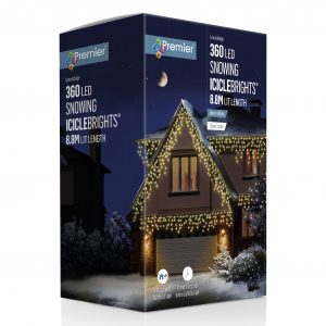 360 LED Snowing Icicles Warm White with Timer