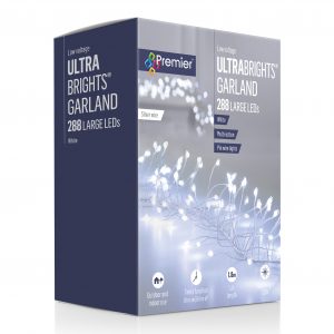 288L Silver UltraBright Garland W-Timer-White