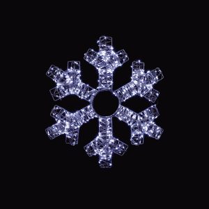 45cm Silver Twinkling Snowflake White LEDs