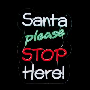 35cm Santa Please Stop Here Dual-Usage Neon Sign