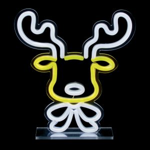 25cm Reindeer Face Neon Sign