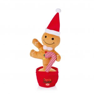 30cm BO Dancing Talkback Gingerbread Man with Music