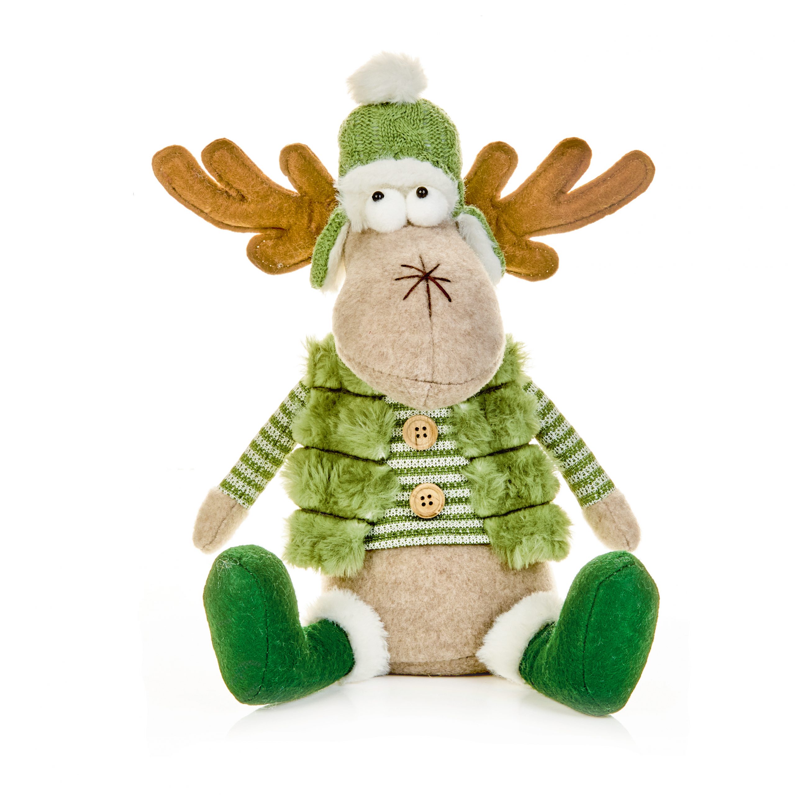 Sage Sitting Reindeer 28cm
